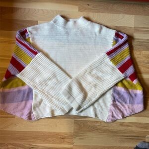 SHEIN Colorful Boxy Mock Neck Sweater with Stripes